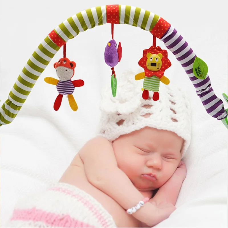 

Baby Cradle Cot Hanging Toys Infant Musical Mobile Rattles 0-12 Months Crib Stroller Soft Plush Rattles Ring Educational Toys