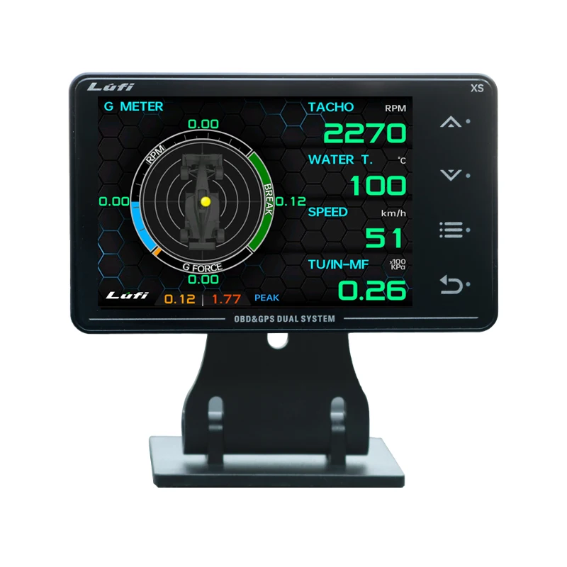 

English version LUFI XS gauge OBD+GPS head-up display turbocharged oil pressure oil temperature G value gyroscope LCD display