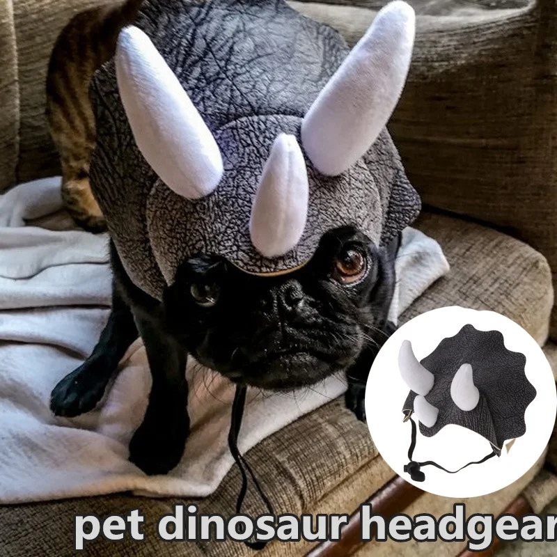 

Шапка-трансформер с динозавром для маленьких собак, головной убор для кошек и собак, костюм для косплея на Хэллоуин