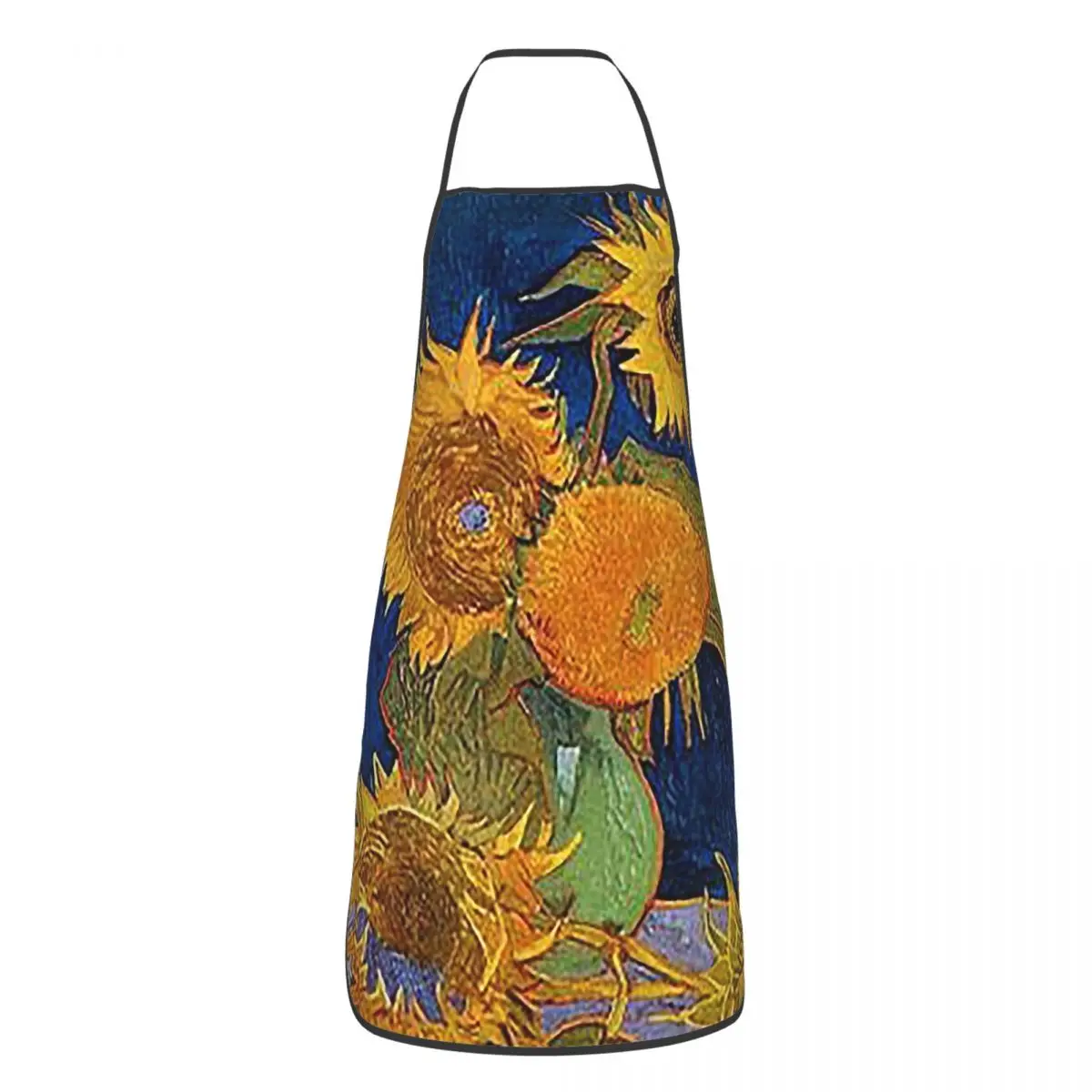

Van Gogh Impressionism Kitchen Cuisine Aprons Waterproof Retro Art Sunflower Bib Tablier for Adult Chef Restaurant