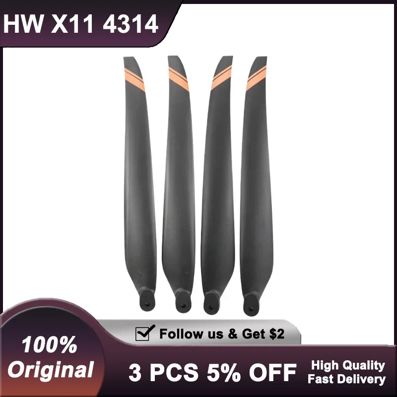 Фото Hobbywing 4314 пропеллеры для дронов из углеродного волокна для X11 Fit JIMO 30XP сельскохозяйственных БПЛА с лезвиями по часовой/против часовой стрелки (2 шт.) №1