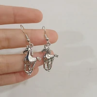 gothic horse earrings for women cute animal drop earrings hip hop punk dangle earrings vintage jewelry gift
