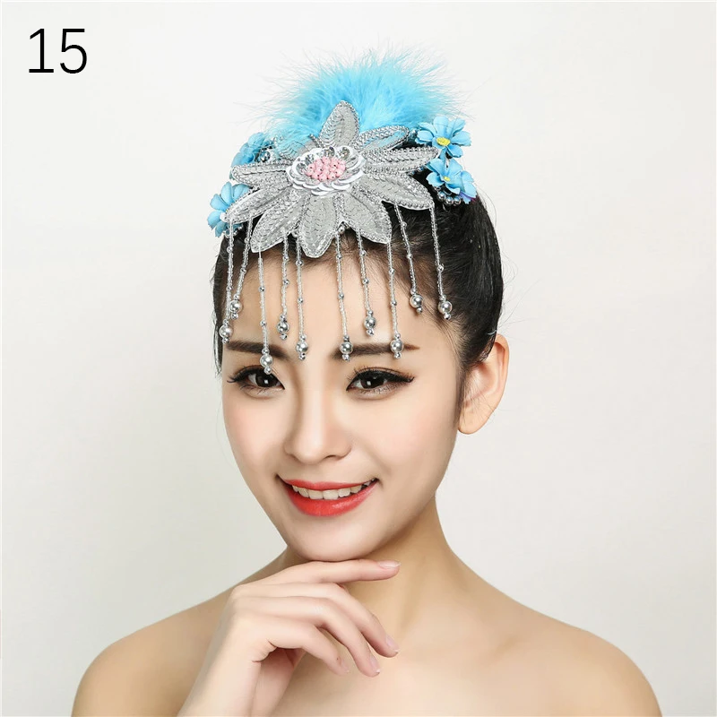 Женская классическая народная тиара с латинскими перьями головной убор