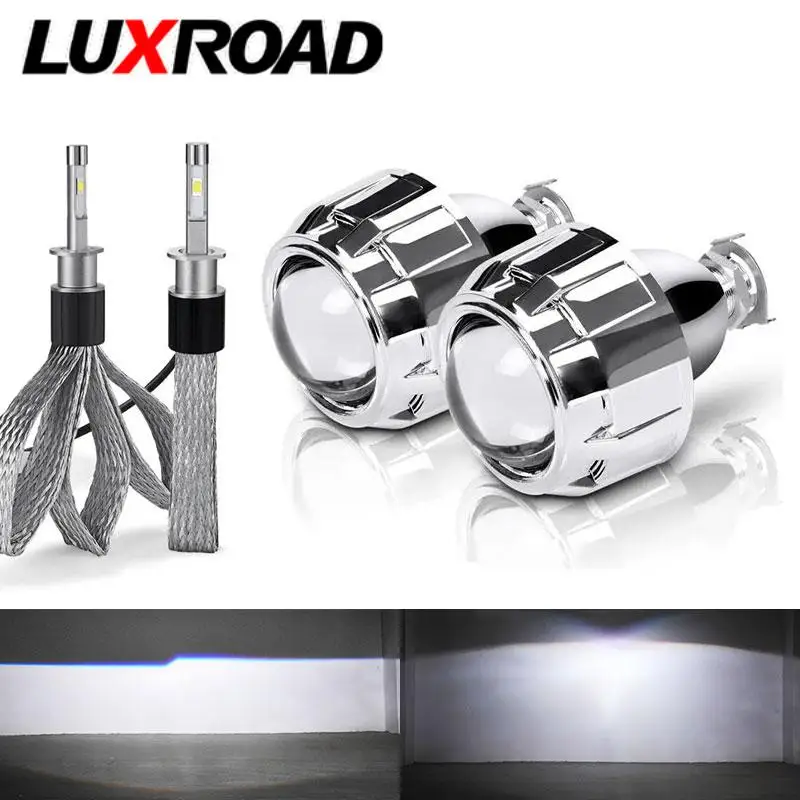 

2.5 inch Bi-xenon Lens With H1 LED Lamp H7 H4 9005 9006 Head Lamp Projector Lenses For Headlight Car Accessories Retrofit DIY