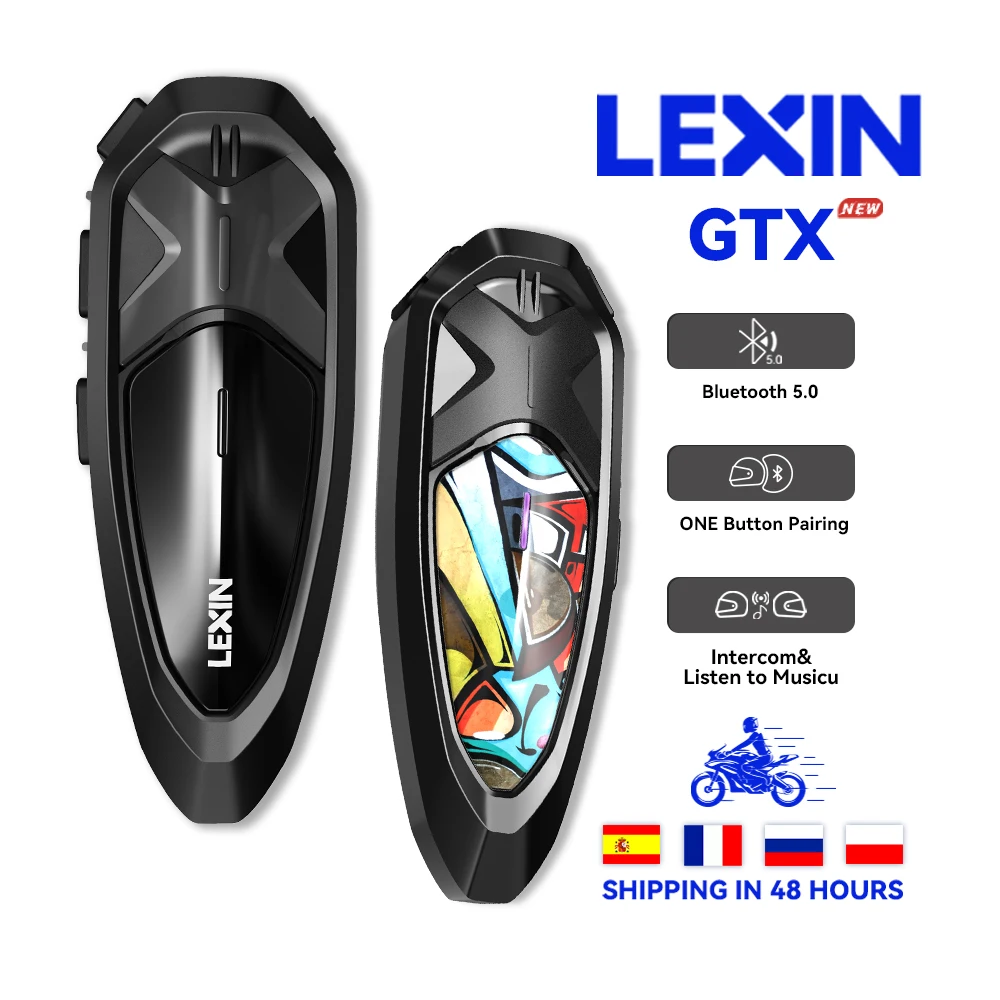 "Lexin GTX Motorcycle Communication Bluetooth Helmet Headsets