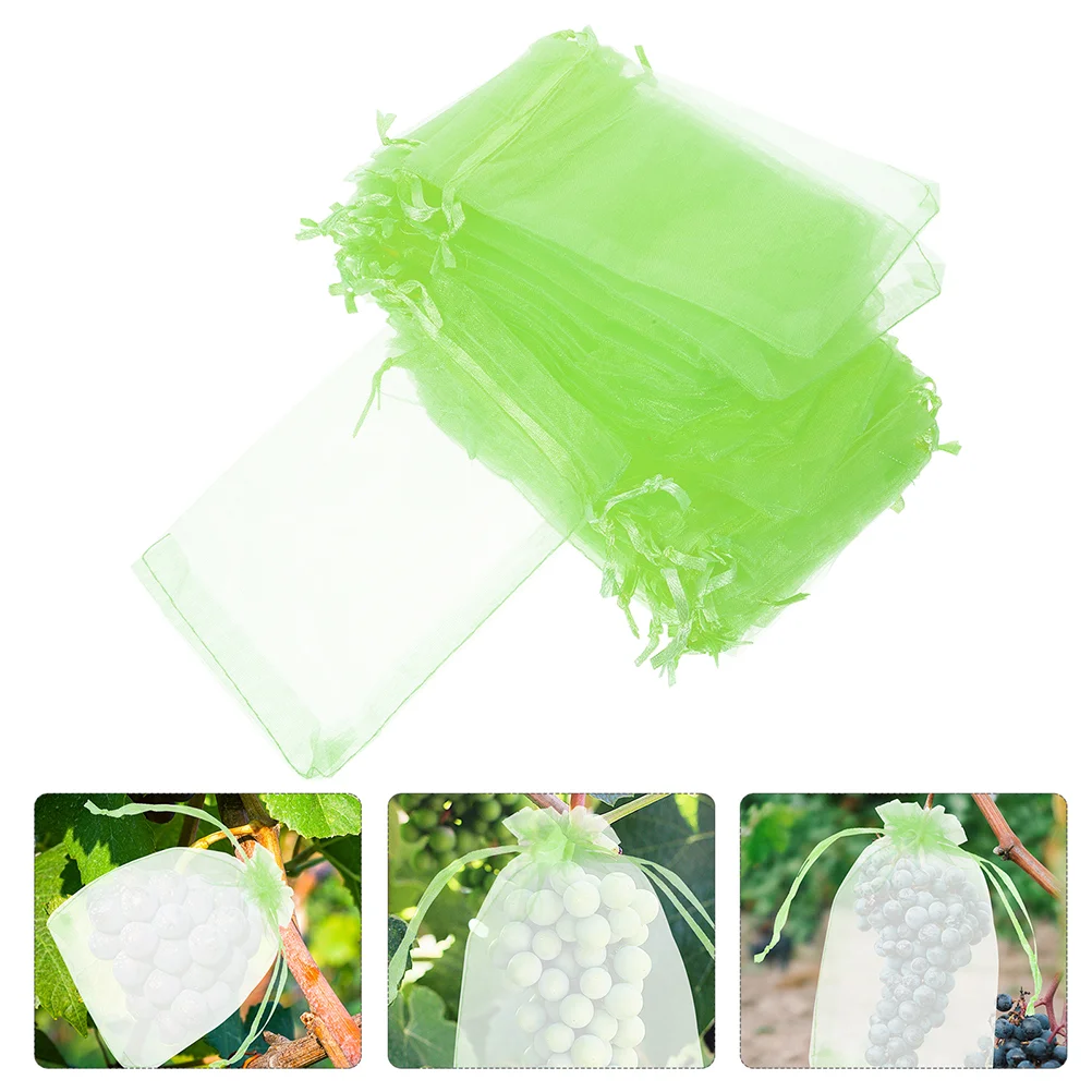 

50 Pcs Drawstring Fruit Cover Bags Garden Grow Netting Barrier Fruits Anti Fly Supplies Mesh