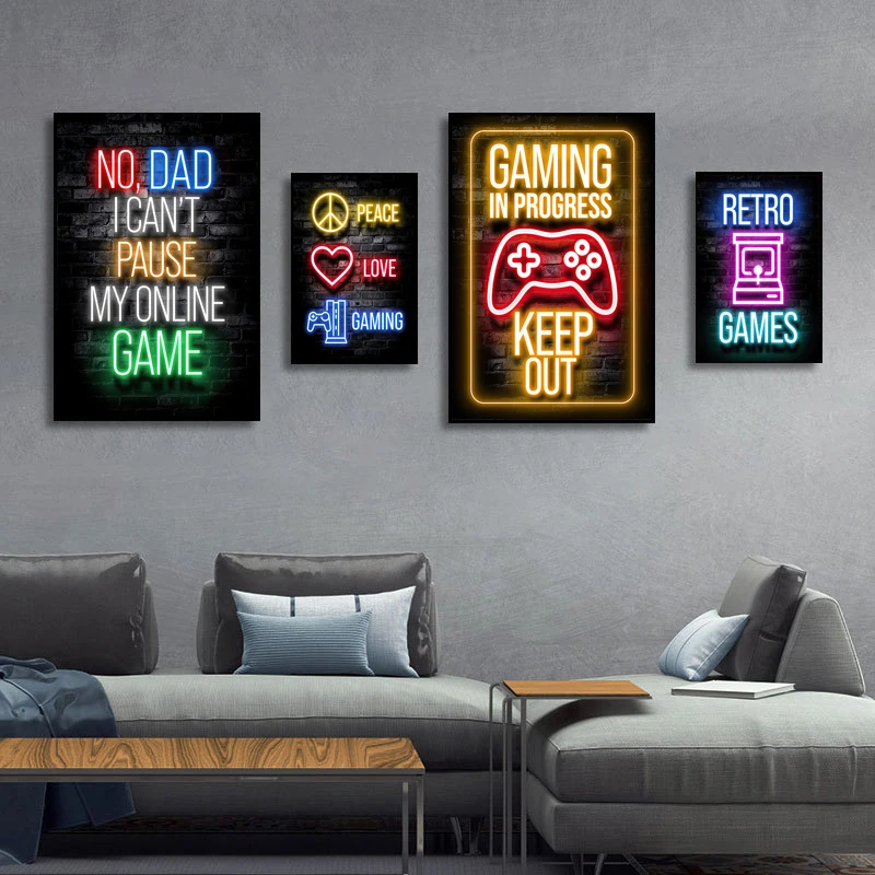 

Креативный красочный постер в скандинавском стиле с игрой-роботом, настенная живопись, Картина на холсте для гостиной, украшение для дома