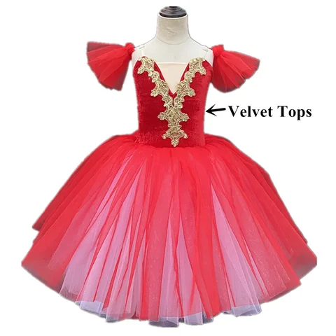 Красное длинное платье, балетное платье-пачка, юбка, лебедь, озеро, слинг, для девушек, профессиональный костюм для выступления, Vestidos Chica bailарина