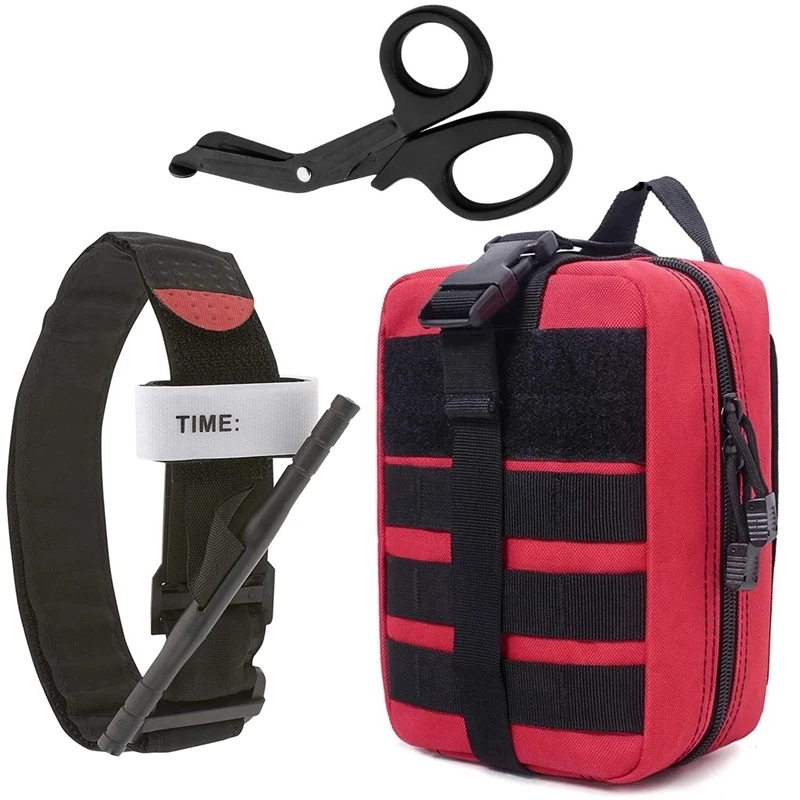 

Повязка с ножницами, Военная Тактическая Сумка Molle для оказания первой помощи, для экстренных случаев, охоты, кемпинга, выживания, повседнев...