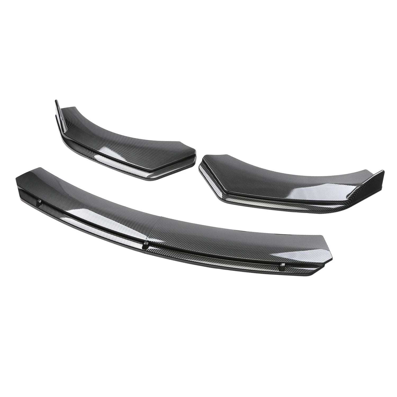 

For Benz Round double layer Carbon Fiber Front Bumper Splitter Lip Spoiler Diffuser Guard Body Kit Cover with Strut Rod
