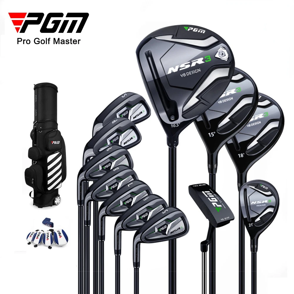 

PGM NSR3 Men Left Hand 12pcs Golf Club Set S/R Driver Irons Utility Wedge Golf Clubs Full Set with Standard Bag for Men Putting
