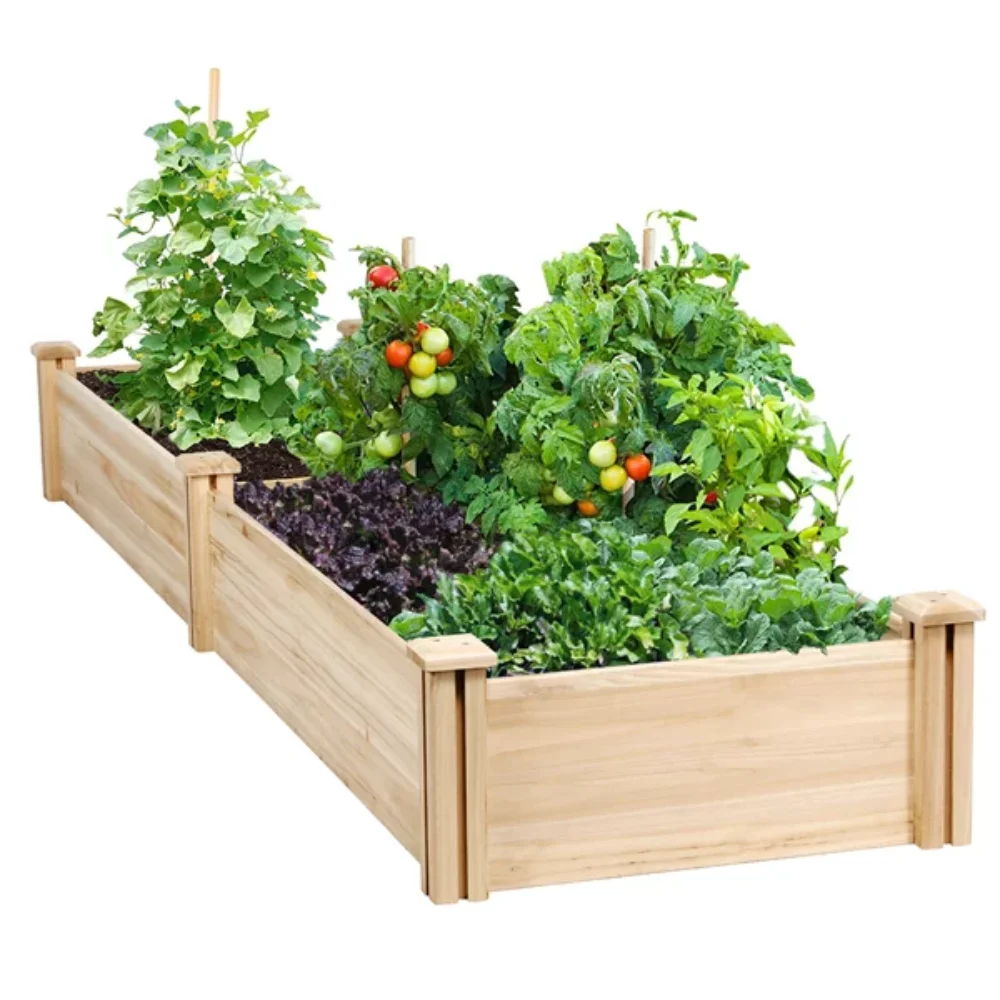 ,SmileMart Wooden Raised Garden Bed Planter Box for Patio Yard Greenhouse