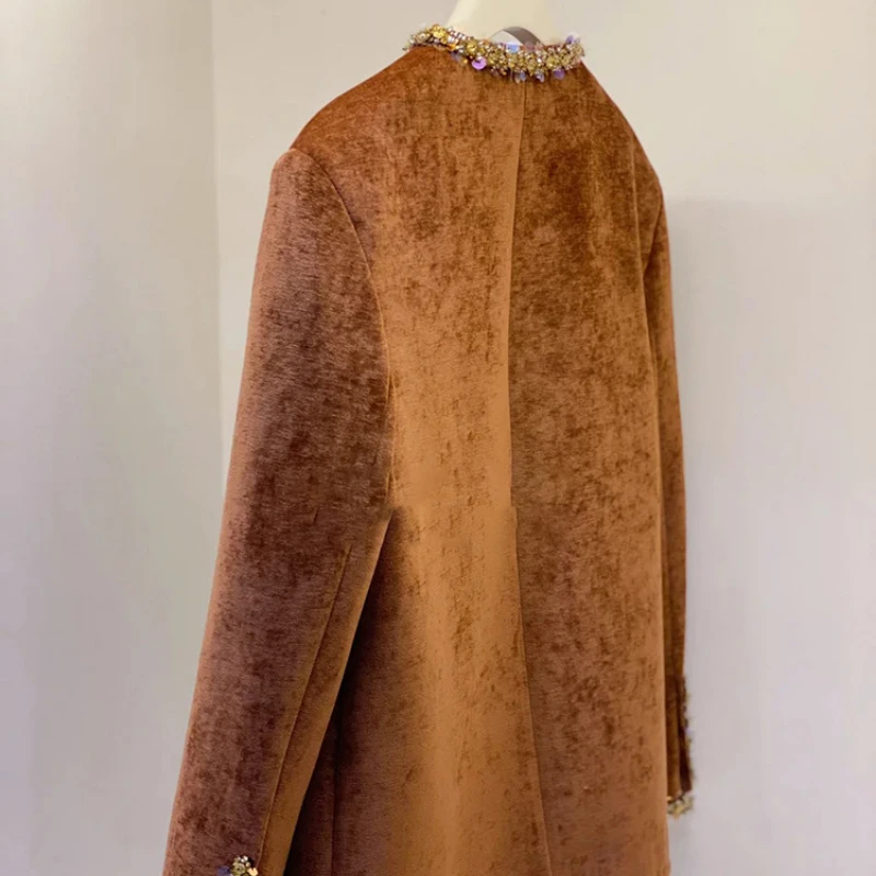 Осень/зима винтажный комплект премиум-класса Heavy Industry с бриллиантами и карманами