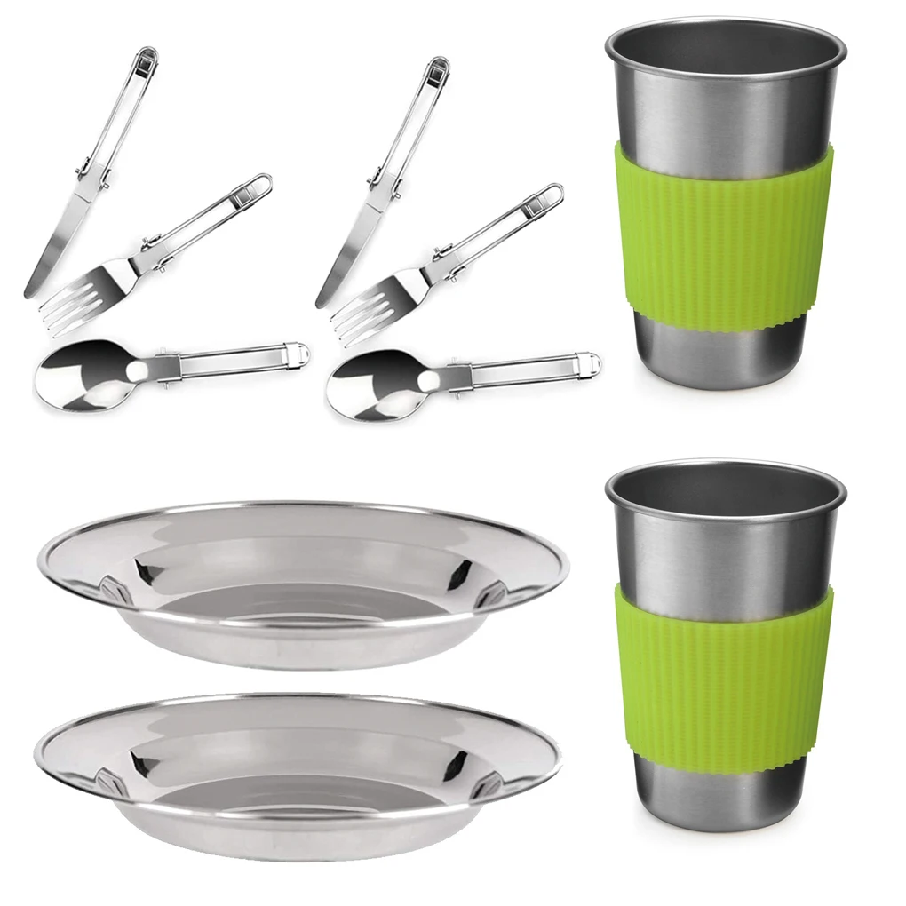 

Набор столовых приборов для кемпинга из 12 предметов, столовая посуда, легкая ложка и вилка для пешего туризма