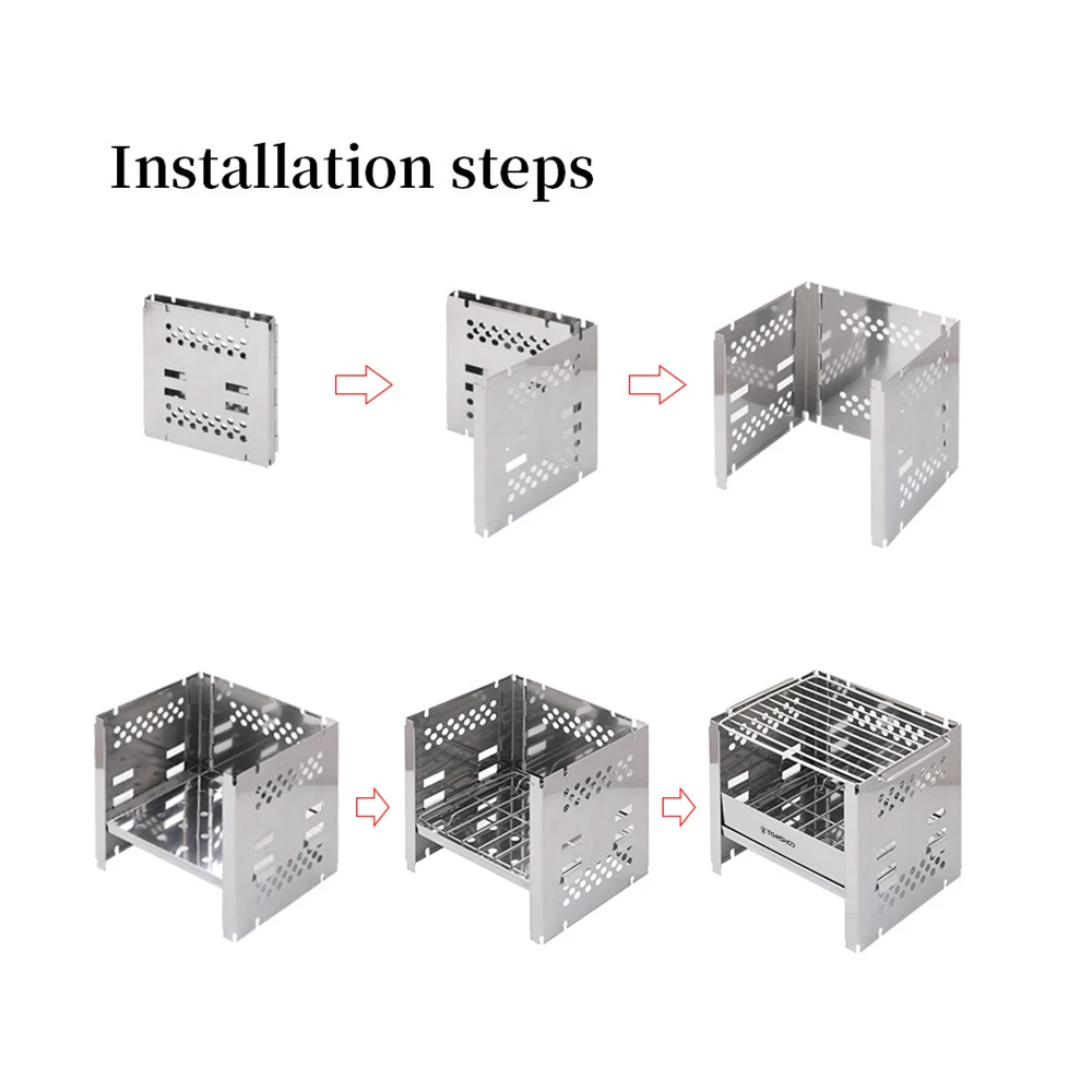 Уличная деревянная горелка Tomshoo для кемпинга с грилем барбекю портативная
