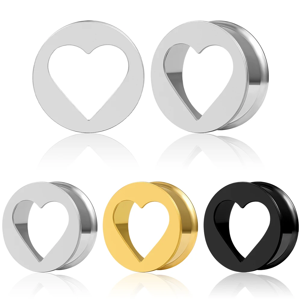 2 шт. женские туннели для пирсинга в виде сердца