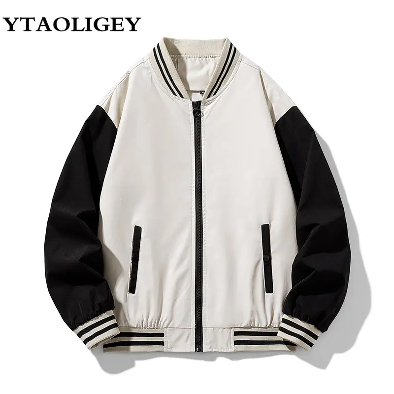 

Мужская осенняя куртка, повседневная мужская куртка-бомбер на молнии, ветрозащитная модная бейсбольная куртка, свободная верхняя одежда, Мужское пальто, одежда, 2023