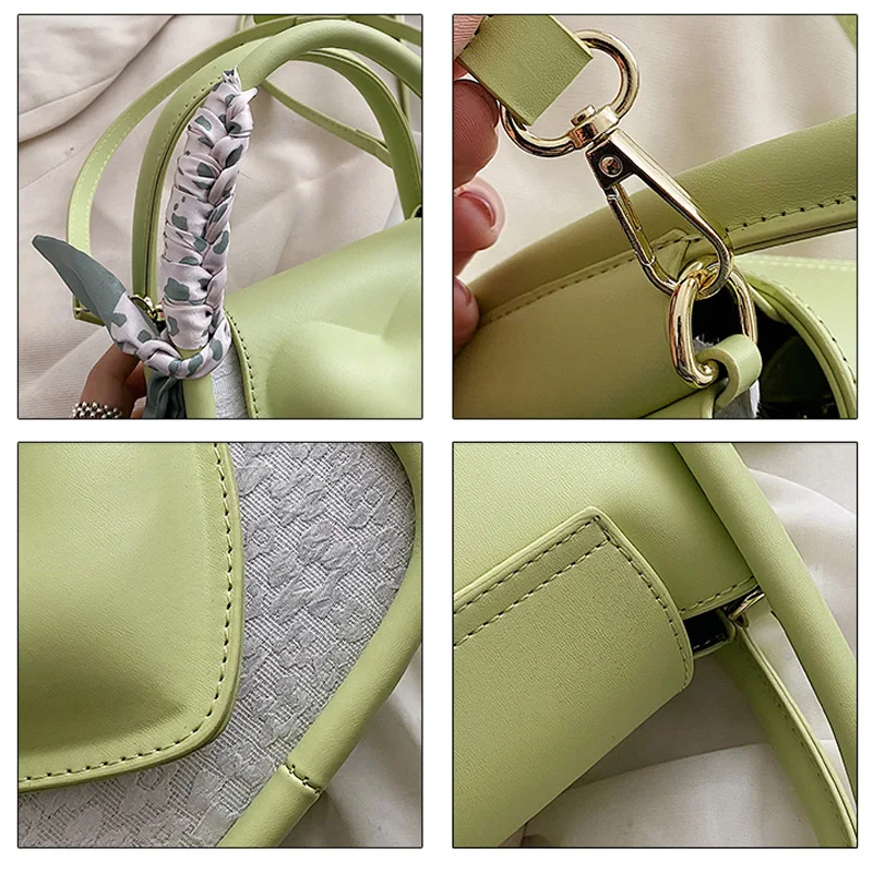 Love Women's Bag 2022 Trend Vintage PU Crossbody Shoulder Bag Small Heart Luxury Designer Handbag Female Green Tote Shoppers Bag