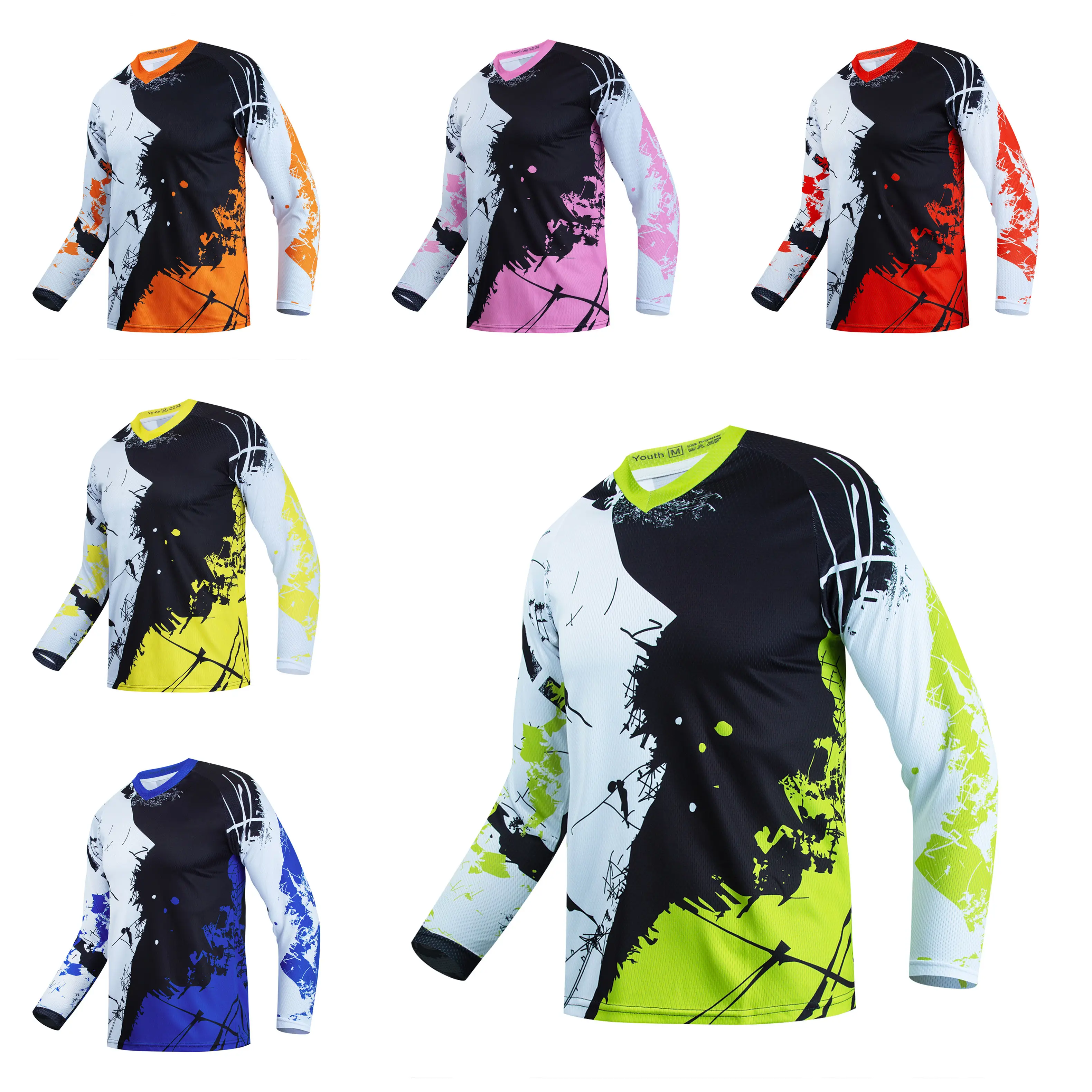 Детский трикотаж для эндуро MTB скоростного спуска футболка горного велосипеда