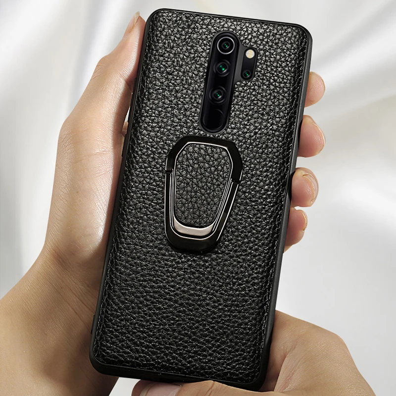 Чехол для телефона Xiaomi Mi 10 9 Se 9T 8 A3 A2 Lite POCO X2 F1 Max 3 текстура личи с кронштейном Redmi Note