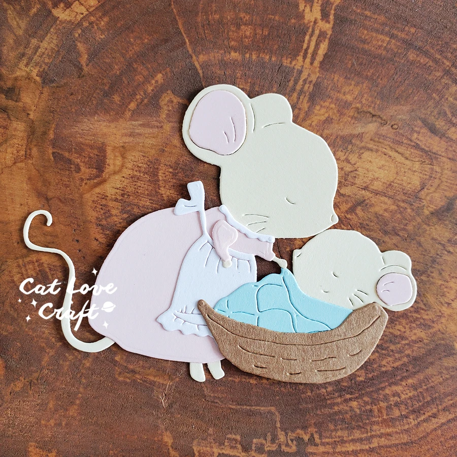 Металлические Вырубные штампы Catlove Mother Child Mouse в виде животных вырубные