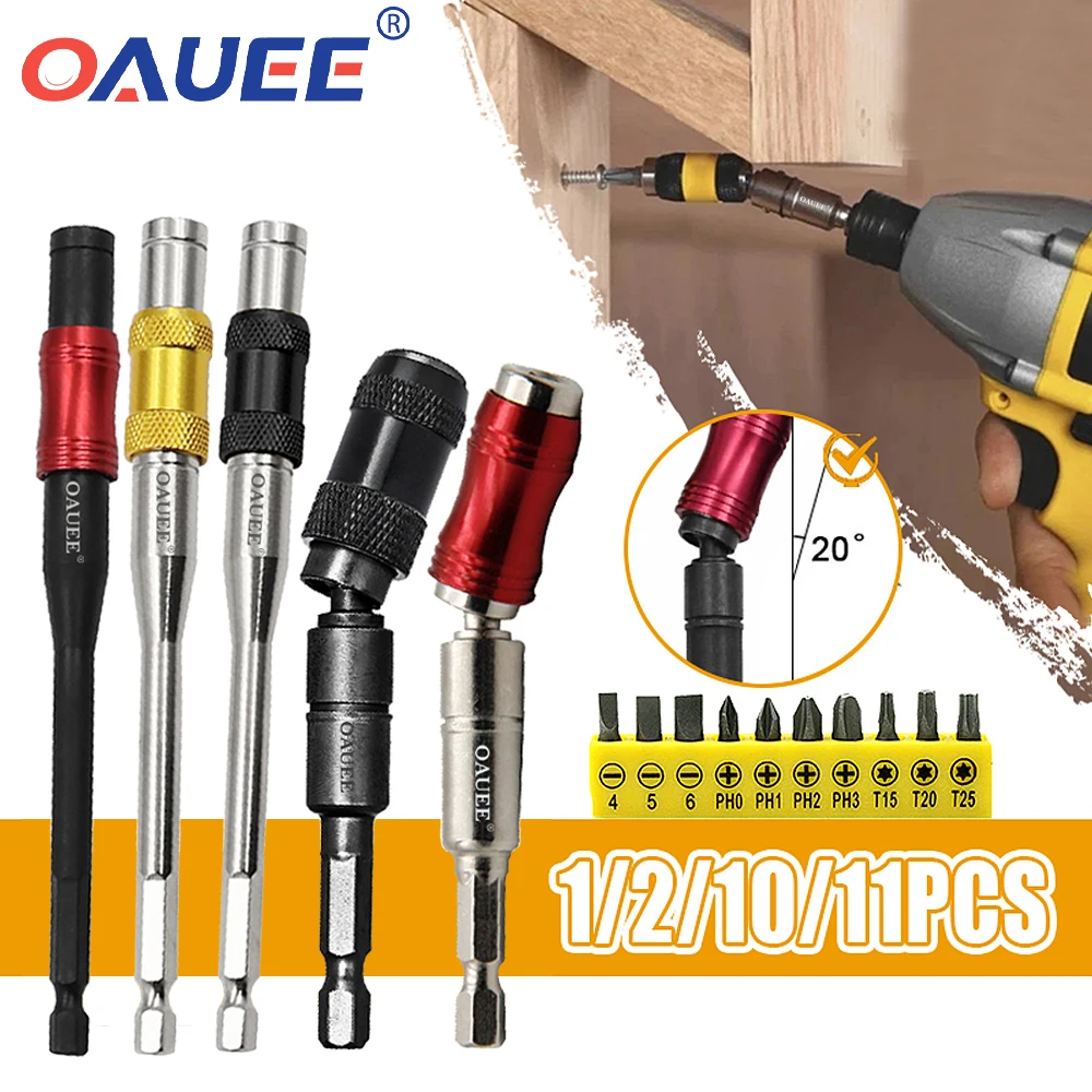 

Oauee 1/4 "Hex Magnetic Ring Screwdriver Bits Drill Hand Tool Drill Bit Extension Rod Quick Change Holder Drive Guide Drill Tip