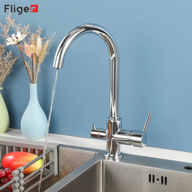 Фильтр Fliger Кухонные смесители Хромированные для кухонной мойки Смесители