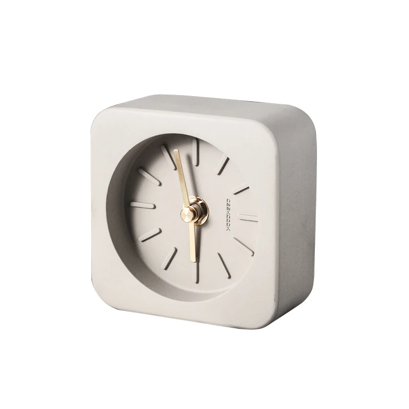 

Vintage loft minimalist cement silent clock bedroom ins bedside clock Nordic small table clock decoration quartz clock