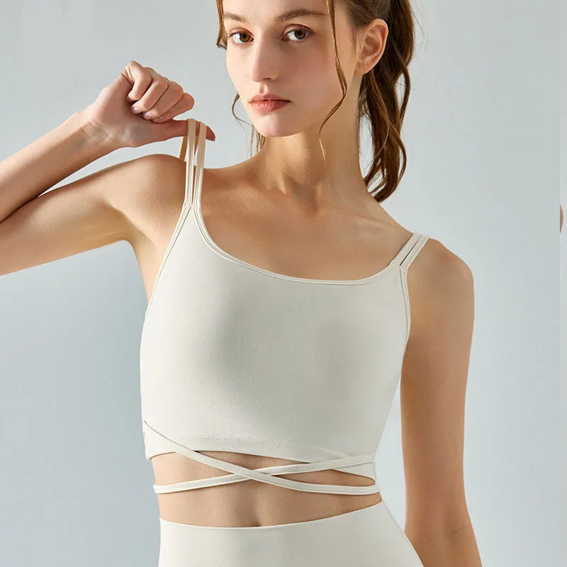 Спортивный бюстгальтер, женский бюстгальтер с фиксированной подушкой на груди, топ для фитнеса, бюстгальтер с собранным и собранным воротником, облегающий Топ для женщин