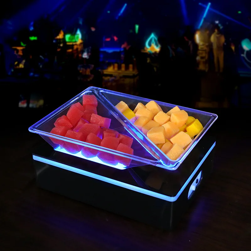 Фото Wan Zhan Bar Luminous Fruit Plate Rack LED Creative KTV Special Sigong Grid Internet celebrity fruit platter snack snack plate №3