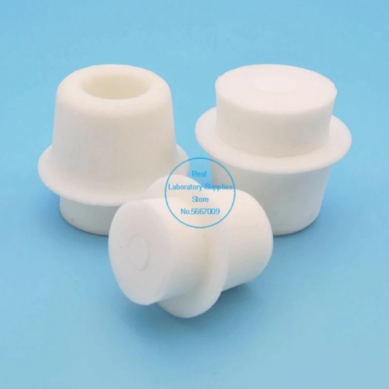 10pcs Laboratory Silicone Bung With Hole Stoppers Airlock Bubbler Triangular flask plug stopper