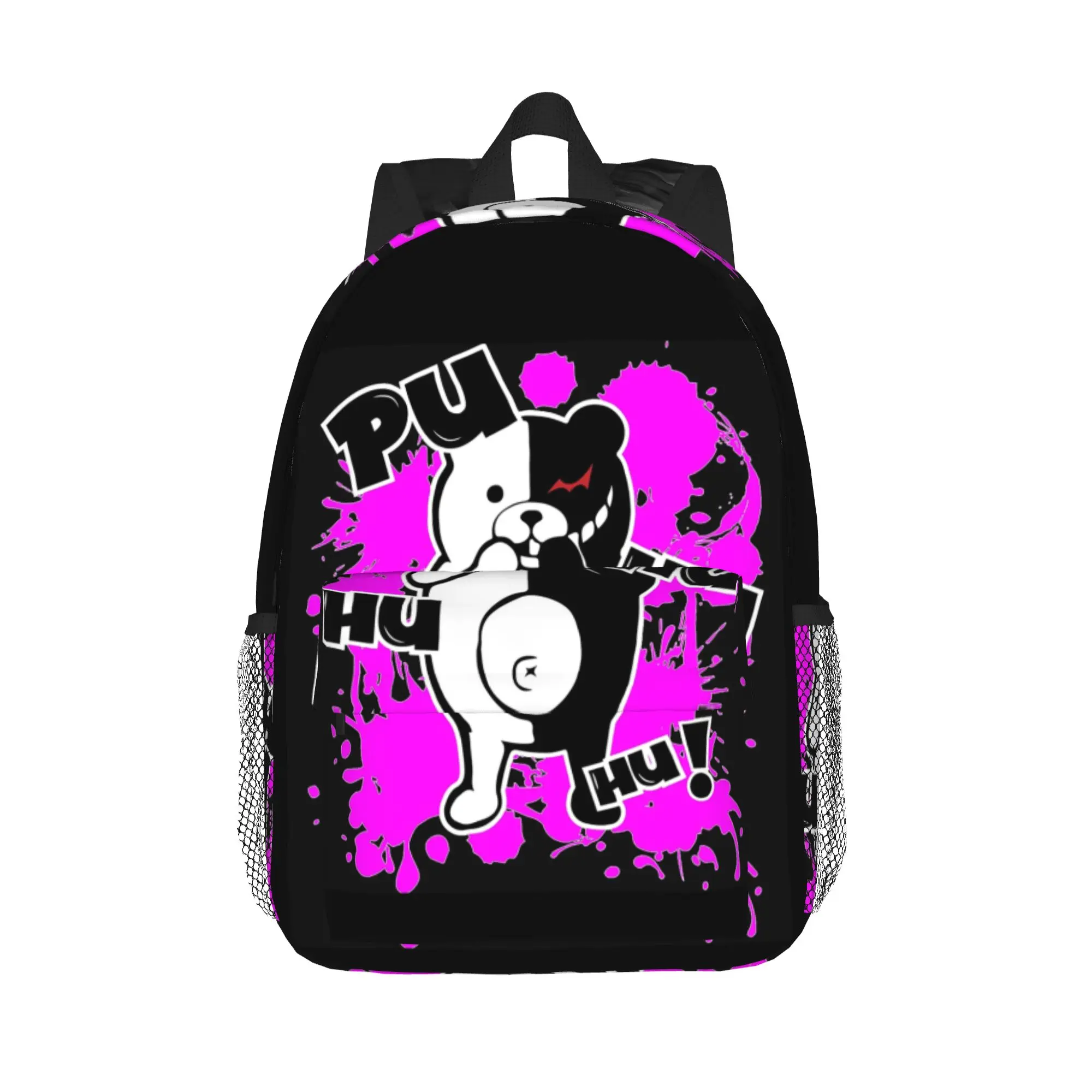 Фото Рюкзак Monokuma Danganronpa Puhuhuhu, горячая распродажа, вместительный рюкзак для мальчиков и девочек, сумка через плечо для мужчин и женщин, школьная сумка №1
