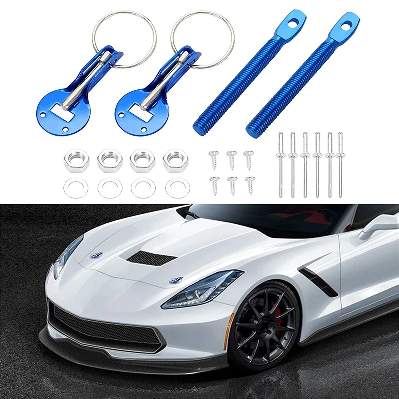 

Auto Styling Universal Alloy Mount Bonnet Hood Pin Pins Lock Latch Kit Racing Sport Car Silver Red Black Blue Car Accessories