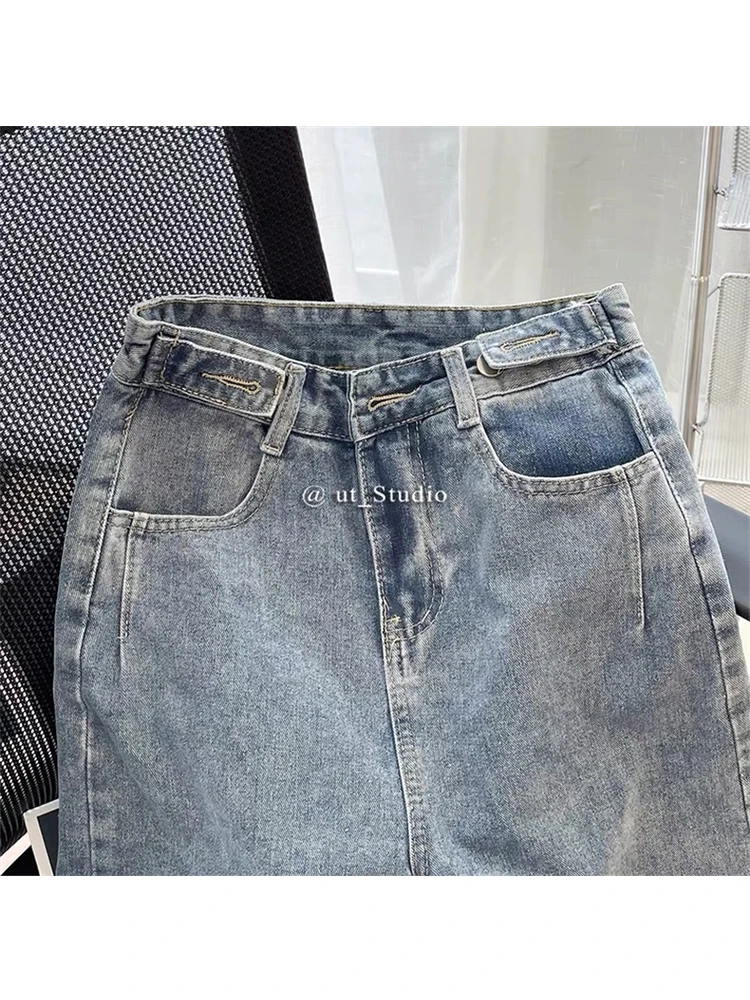 Шорты женские джинсовые с завышенной талией повседневные модные однотонные