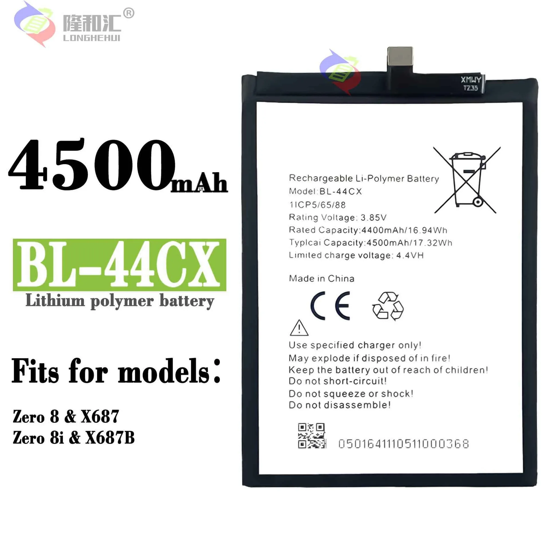 Compatible For  infinix / X687/Zero 8/CE9 BL-44CX 4500mAh Phone Battery Series