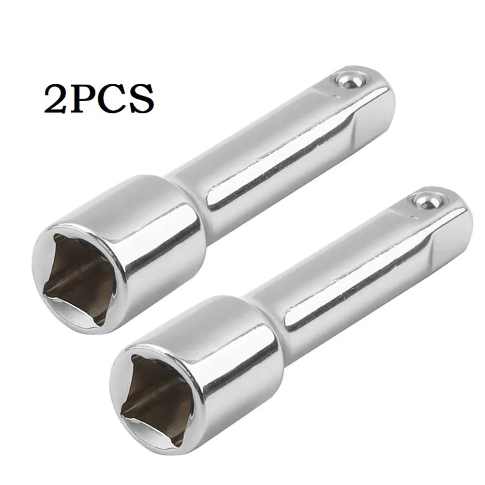 

2pcs Long Rod Socket Extender Auto Repair Extension Bar Set Parts Tool Car Quick Release Drive Ratchet Wrench Adapter