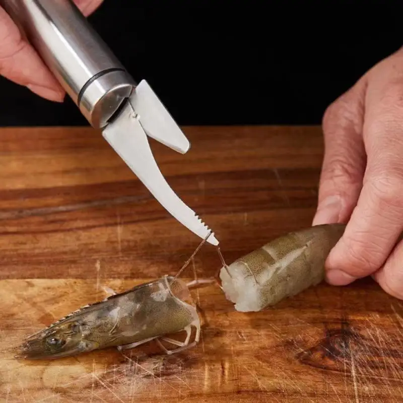 

Shrimp Opener 304 Stainless Steel Shrimp Line Remover Knife Fish Belly Slicing Peeler Kitchen Gadgets Seafood Cleanning Tool