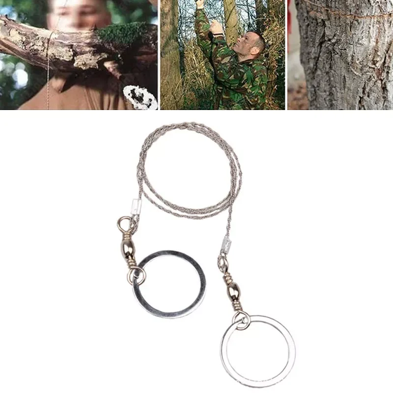 

550mm(21.6'') Emergent Survival Wire Saw Camp Hike Outdoor Hunt Fish hand Tool Fretsaw Bushcraft Kit Mountainclimb Cut