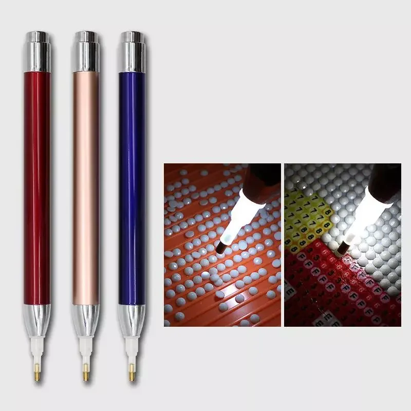 

Point Drill Pen Square Round Diamond Painting Tool Lighting Diamond Pens 5D Painting with Diamonds Accessories Christmas Gift