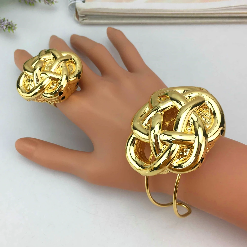 Yuminglai элегантный классический дизайн Модный 2 шт. роскошный браслет кольца Дубай