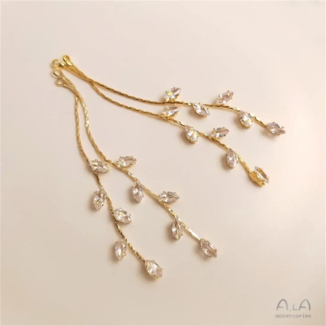 14K18K золото конский глаз циркон ива кисточка кулон серьги ручной работы Diy