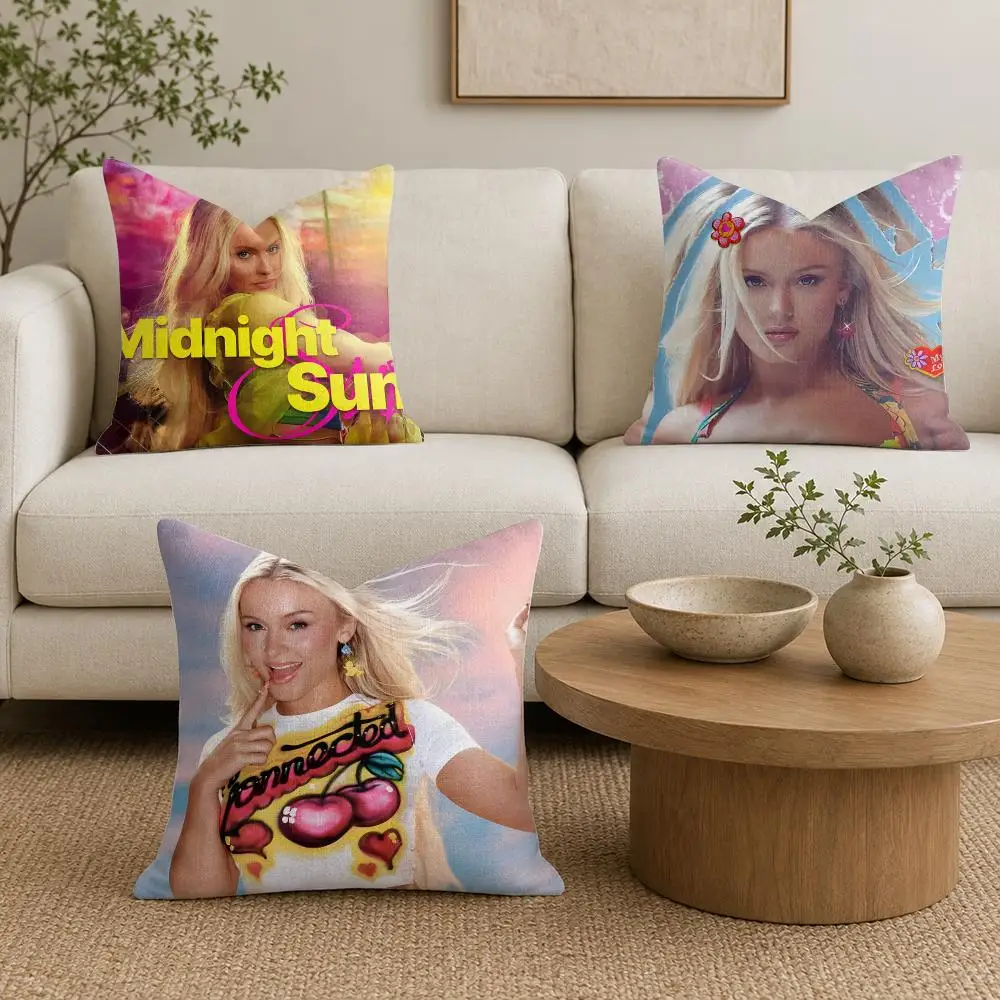 Фото Наволочка для подушки Singer Z-Zara Larsson из органического льна, квадратная, прочная, не вызывает аллергии и бережна к коже. №2