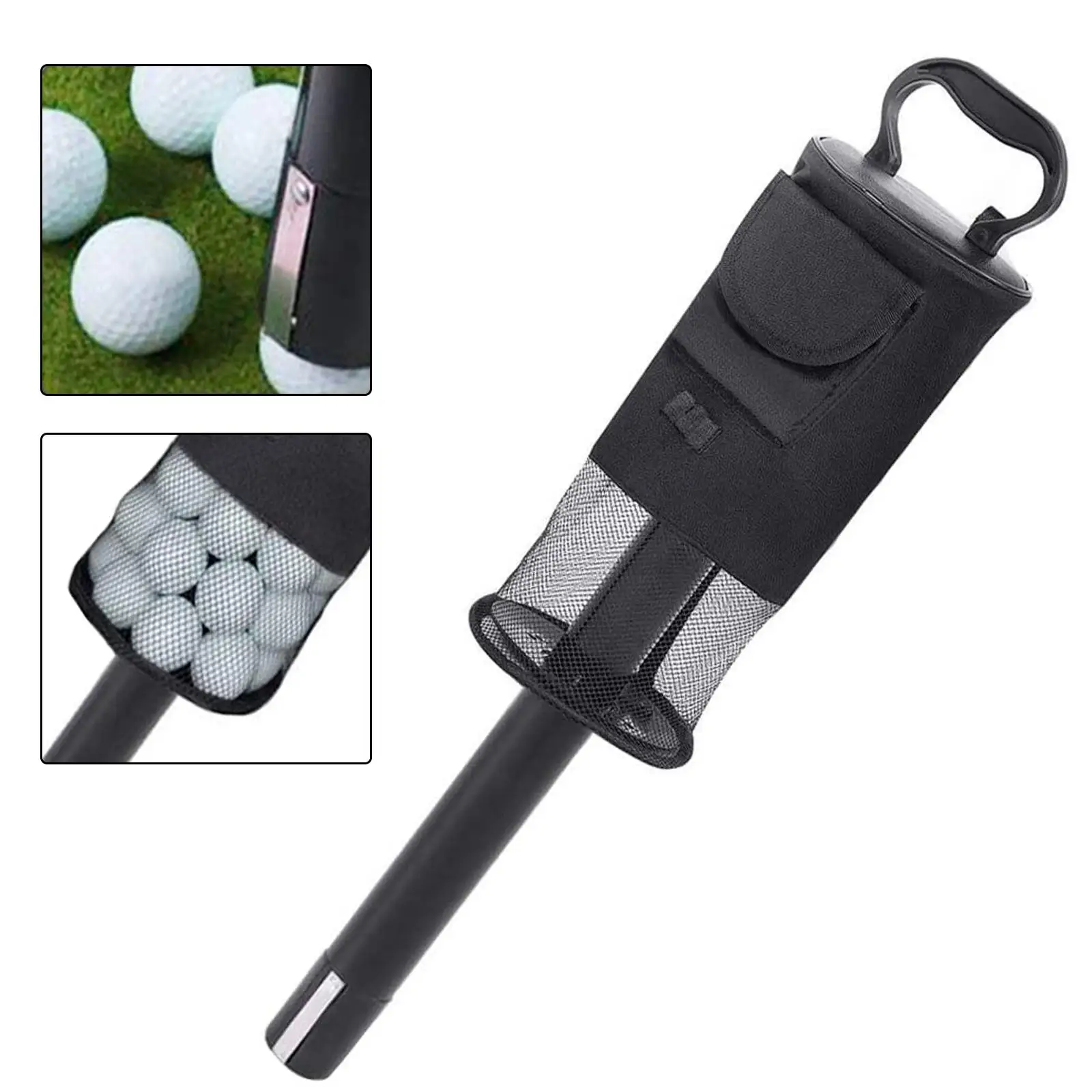 

Golf Ball Retriever Bag Golfing Equipment Hold up to 70 Balls Ball Picker Golf Shag Bags with Pocket and Tee Holder