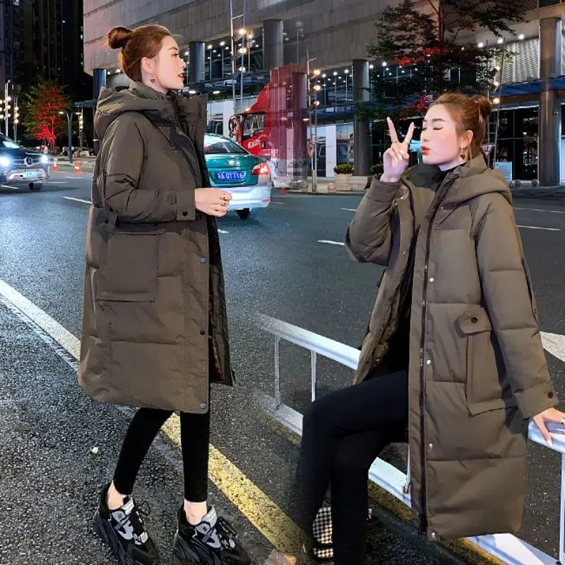 Autumn Winter Jacket Women Parka Warm Thick Long Cotton Coats Black Loose Oversize Hooded Coat Female Plus Size Outerwear 2022