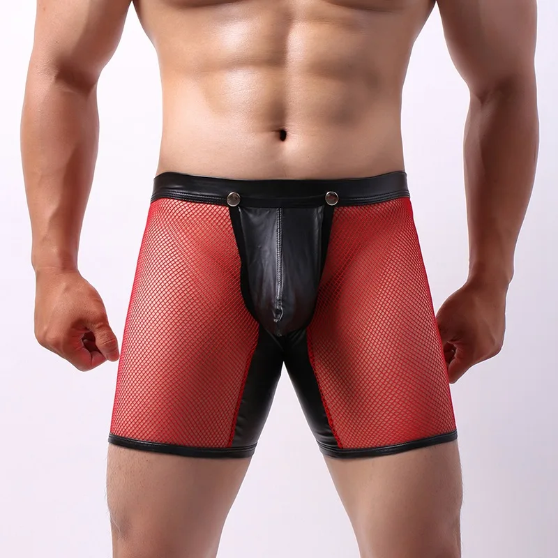 

Gay Man Panties Erotic Lingerie Slim Sexy Male Underpants Low Rise Open Crotch Hollow Boxer Shorts Trousers Men's Mesh Underwear