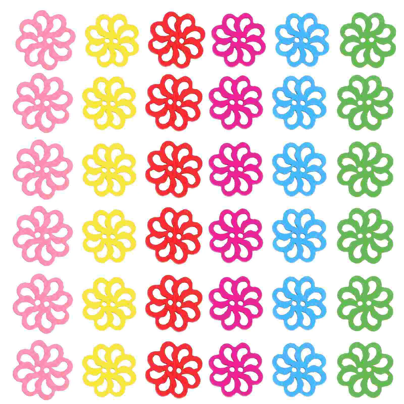 

100Pcs Lovely Beautiful Durable Sewing Buttons Flower Shape Buttons Wooden Buttons