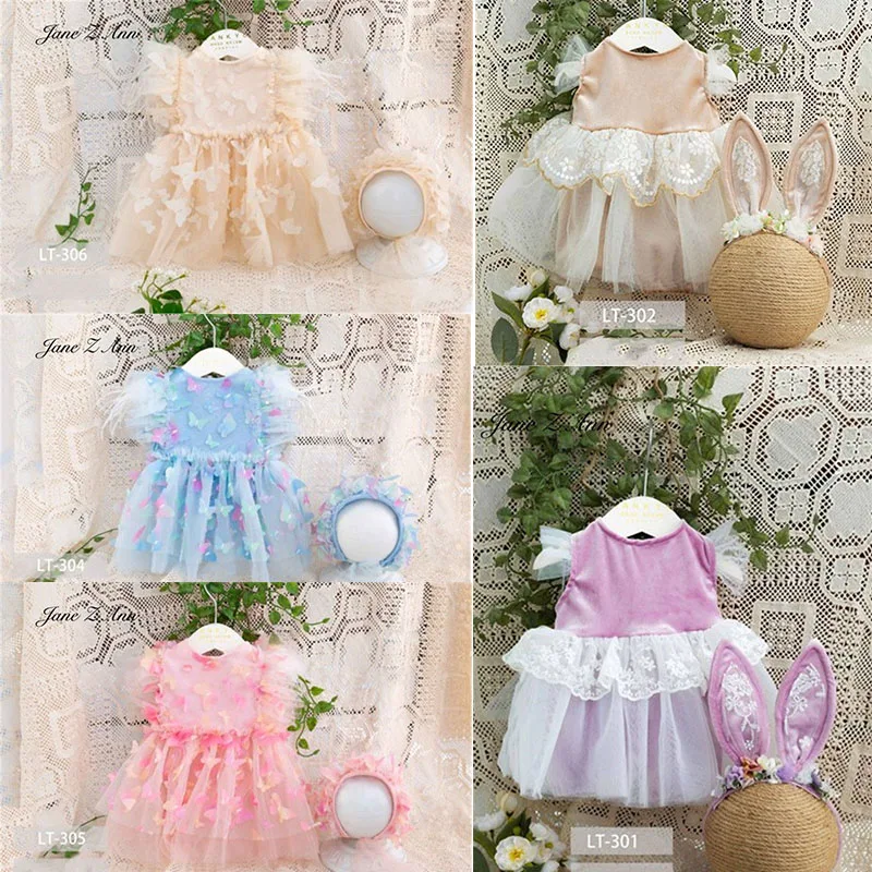 New Fairy dress +headwear Newborn Baby girl  spring summer  princesss sweet Props Photography Clothing Photo Clothes