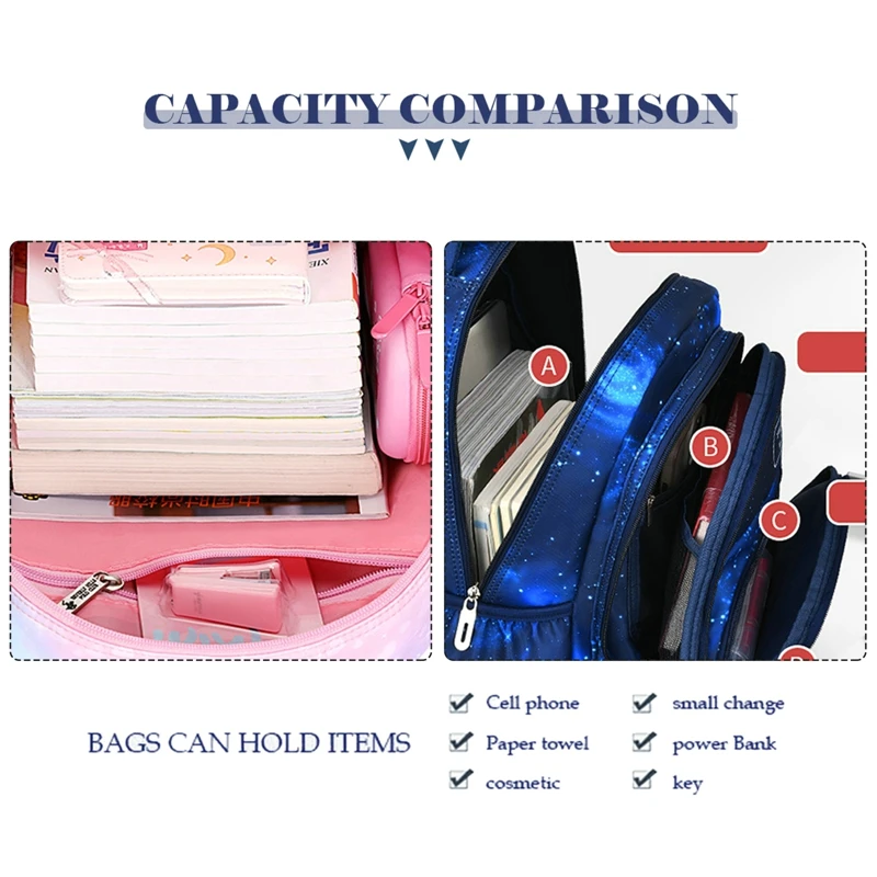 Kid Bags Boy Girl Primary School Backpack Galaxy Stars Bookbags Nylon Waterproof Schoolbags Children Large Capacity Mochila