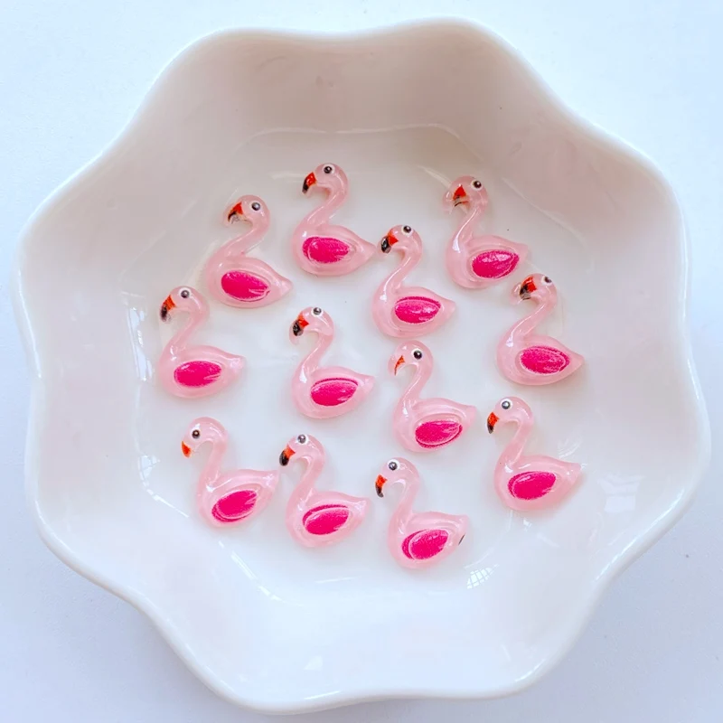 50 шт. новые милые мини 10*13 мм животное фламинго с плоской задней частью подходят