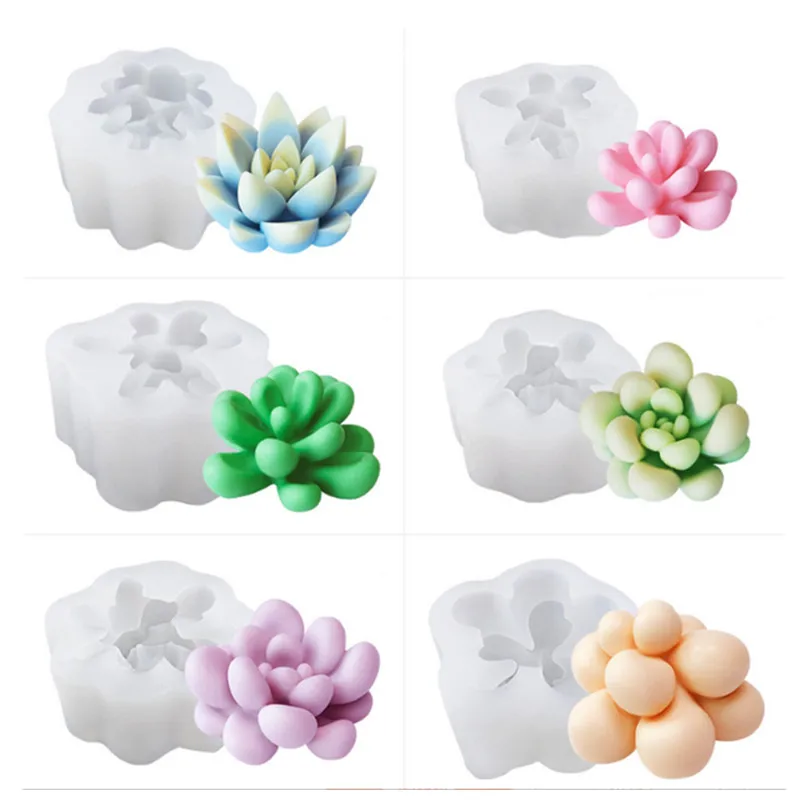 

3D Succulents Plant Silicone Mold DIY Cactus Tree Jelly Chocolate Making Cake Baking Tools Gypsum Soap Clay Plaster Resin Mould